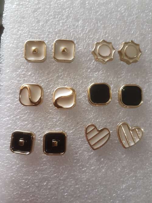10 Pairs/set Vintage Gold Big Round Circle Hoop Dangle Earrings