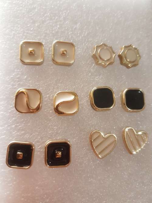 10 Pairs/set Vintage Gold Big Round Circle Hoop Dangle Earrings