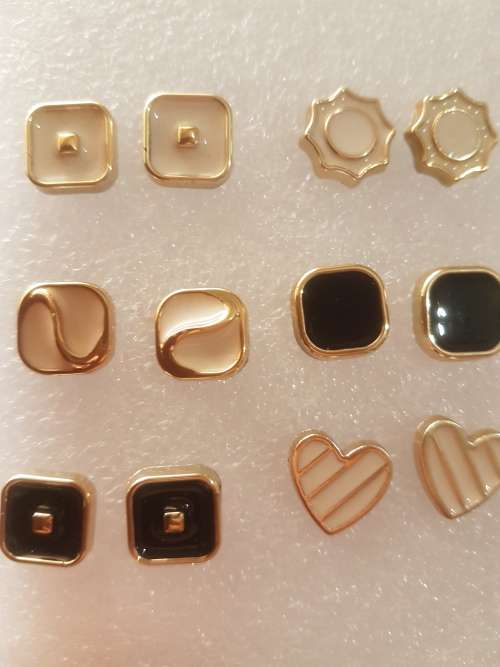 10 Pairs/set Vintage Gold Big Round Circle Hoop Dangle Earrings