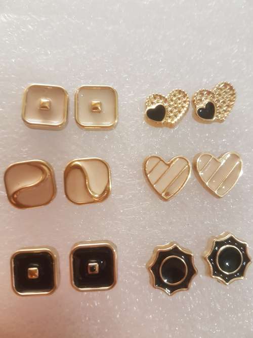 12 Pairs/set Vintage Gold Big Round Circle Hoop Dangle Earrings