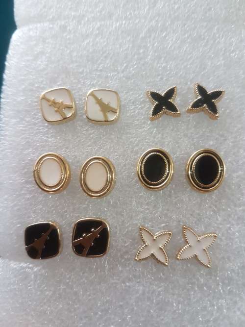 10 Pairs/set Vintage Gold Big Round Circle Hoop Dangle Earrings