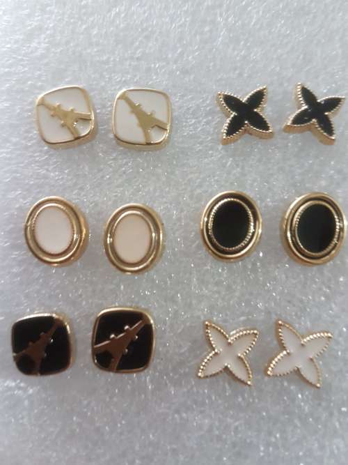 10 Pairs/set Vintage Gold Big Round Circle Hoop Dangle Earrings
