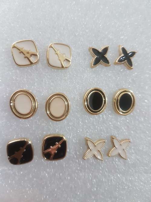 10 Pairs/set Vintage Gold Big Round Circle Hoop Dangle Earrings