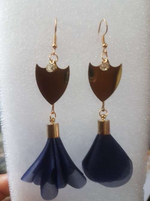 Fashion Bohemian Long Dangle Earrings - Dark Blue