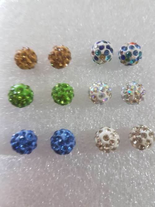 6 Pairs/set Colorful Round Circle Hoop Dangle Earrings