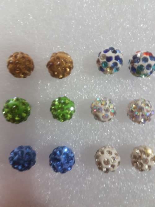 6 Pairs/set Colorful Round Circle Hoop Dangle Earrings
