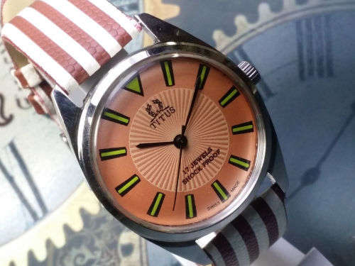 Vintage TITUS Swiss Made Mechanical Handwinding Movement Mens Wrist Watch