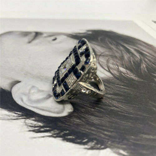 Retro Jewelry Art Deco Style Silver Cocktail Ring size 10
