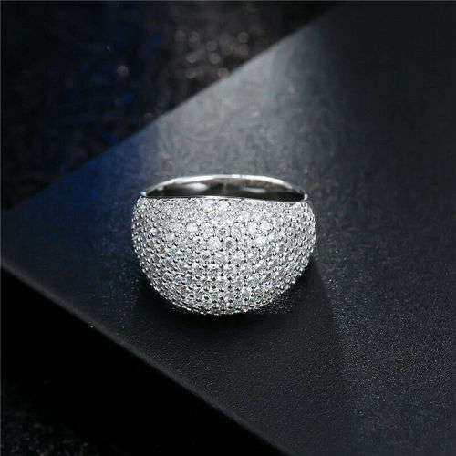 Silver Blue Gemstone Ring Wedding Fine Jewelry Size 7