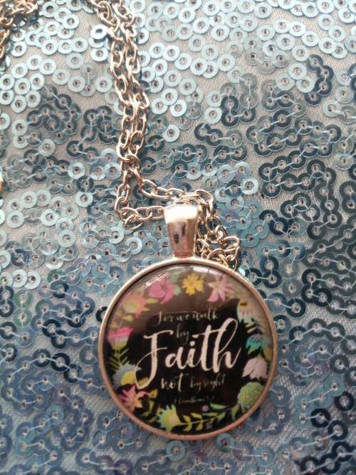 Faith........ Cabochon Glass Necklace