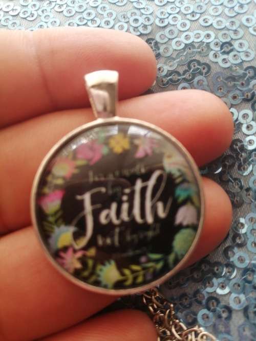 Faith........ Cabochon Glass Necklace