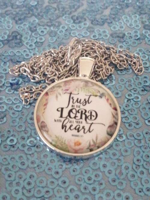 "Trust in the Lord with all your heart " Bible Verse Chain Necklace