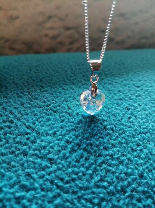 GENUINE Heart Necklaces Pendant Crystals From SWAROVSKI -  Crystal Clear