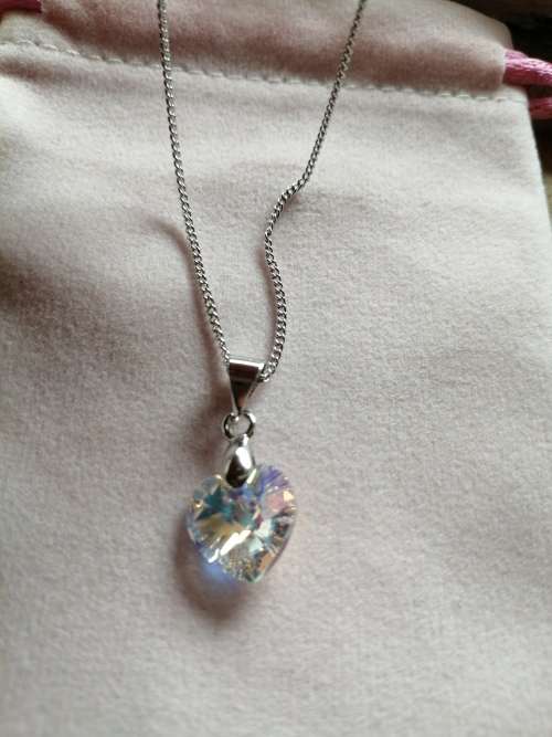 GENUINE Heart Necklaces Pendant Crystals From SWAROVSKI -  Crystal Clear