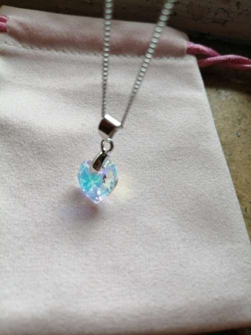 GENUINE Heart Necklaces Pendant Crystals From SWAROVSKI -  Crystal Clear