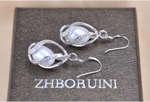 100% GENUINE PEARL - 925 Sterling Silver Genuine Earring - WHITE PEARL