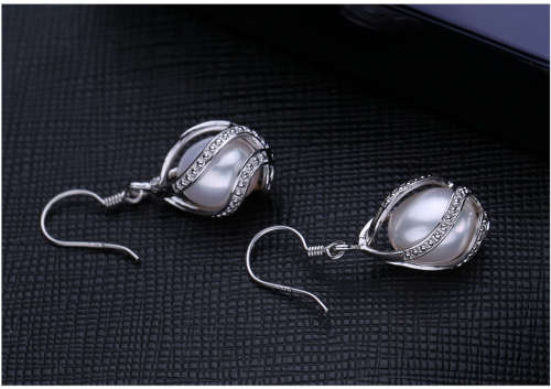 100% GENUINE PEARL - 925 Sterling Silver Genuine Earring - WHITE PEARL