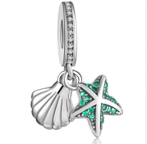 1Pc Silver Crystal Charm European Spacer Beads Fit Necklace Bracelet