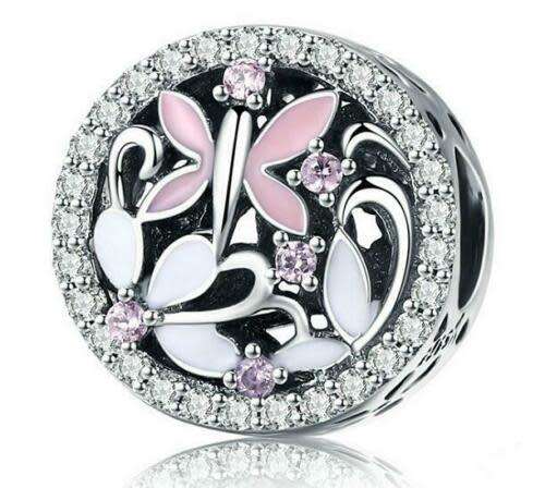 1Pc Silver Crystal Charm European Spacer Beads Fit Necklace Bracelet