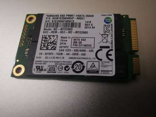 Samsung 256GB SSD  model PM851 mSATA