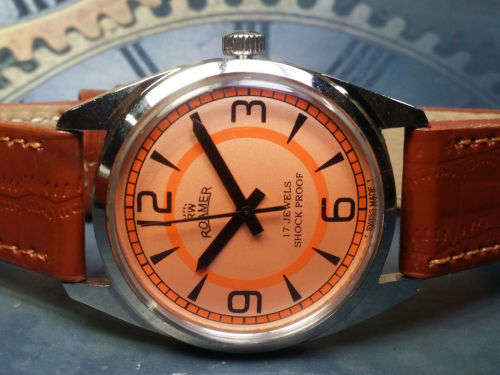 Vintage ROAMER Swiss Made Mechanical Handwinding Movement Mens Wrist Watch