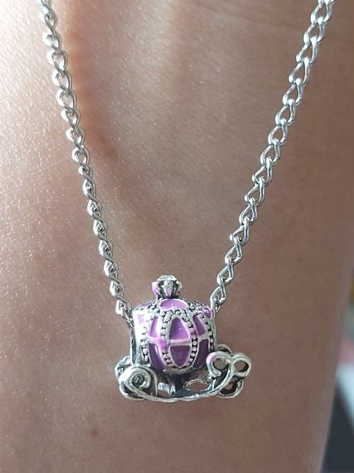 Purple Princess Belle Pumpkin Chariot Necklace from Sarah&Abi Collection
