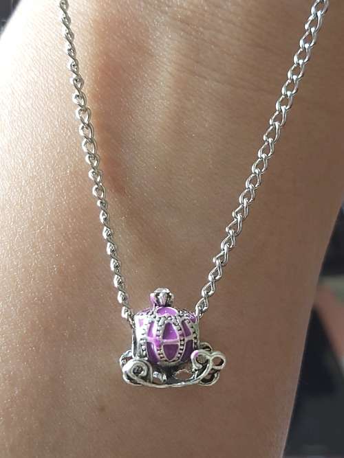 Purple Princess Belle Pumpkin Chariot Necklace from Sarah&Abi Collection