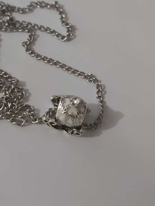 White Princess Belle Pumpkin Chariot Charm Beads Necklace