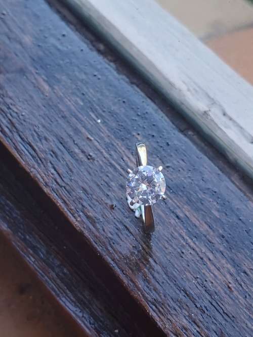 18k white gold filled eye-catching ring Sz 7