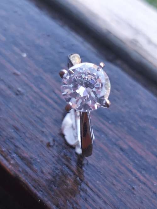 18k white gold filled eye-catching ring Sz 7