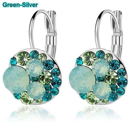Silver Crystal Zircon Love Stud Earring