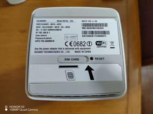Huawei B618 5G router (It take a SIM CARD)