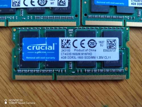Crucial 4GB DDR3-1600 SODIMM 1.5V CL11