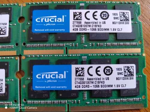 Crucial 4GB DDR3-1600 SODIMM 1.5V CL11