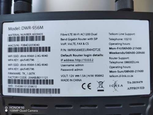 D-LINK DWR-956M 4G LTe router (It take a sim card)
