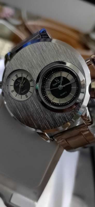 Double Face Fashion Mens Stainless Steel Watches Luxury Quartz