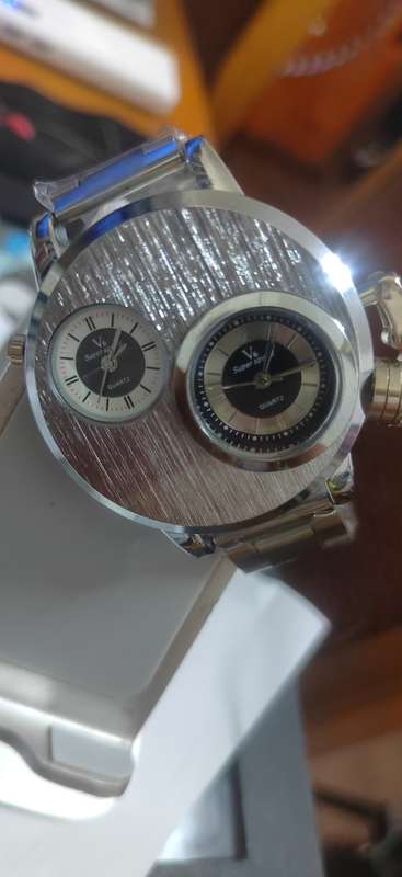 Double Face Fashion Mens Stainless Steel Watches Luxury Quartz
