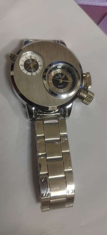Double Face Fashion Mens Stainless Steel Watches Luxury Quartz