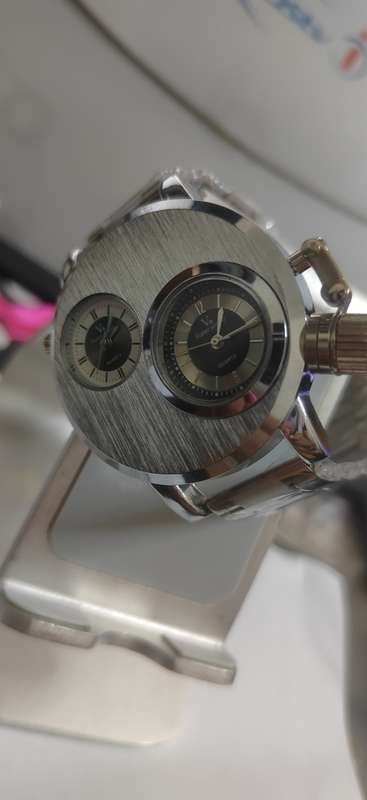 Double Face Fashion Mens Stainless Steel Watches Luxury Quartz