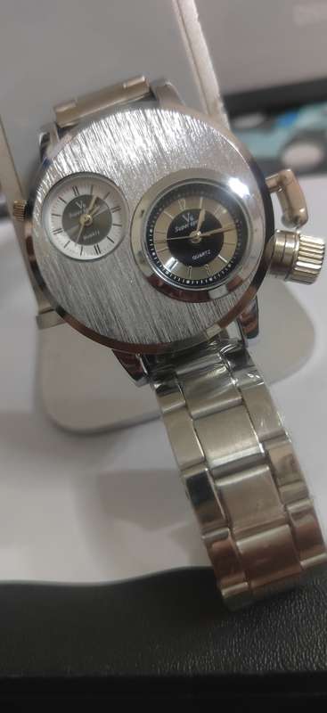 Double Face Fashion Mens Stainless Steel Watches Luxury Quartz