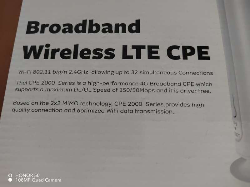 CPE 2000 4G Router (It take a SIM CARD)