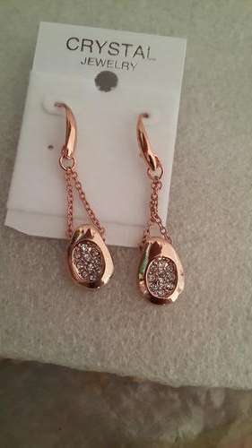 Vintage style White sapphire brand new HOT 18k gold filled dangle earrin