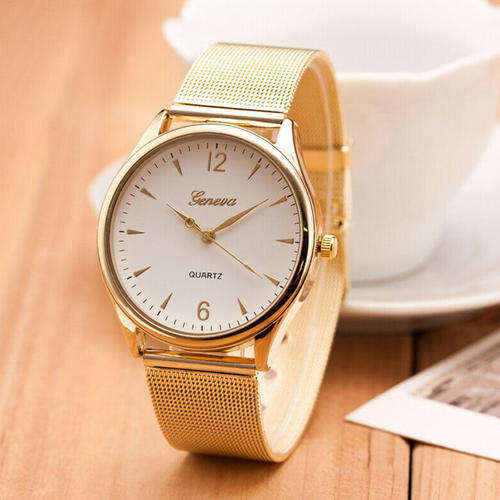 Women Geneva Bling Crystal Stainless Steel Quartz Wrist Watch