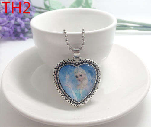 NEW Frozen photo Heart Jewelry Glass Dome Pendant Necklace