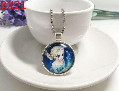 NEW Frozen elsa Round Glass Dome Pendant Necklace