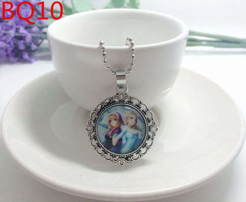 NEW Frozen Alloy Jewelry Glass Dome Pendant Necklace