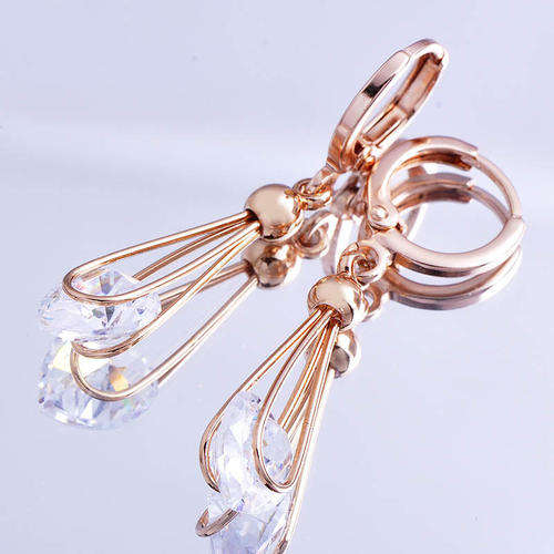 Fashion long dangle 24k Rose gold filled