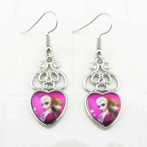 Frozen Silver Plated DROP Earrings ROYAL PRINCESS Elsa & Anna