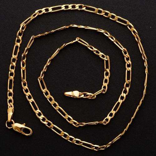 24K Yellow Gold Filled 45 cm 3 Loop Twisted Chain Necklace