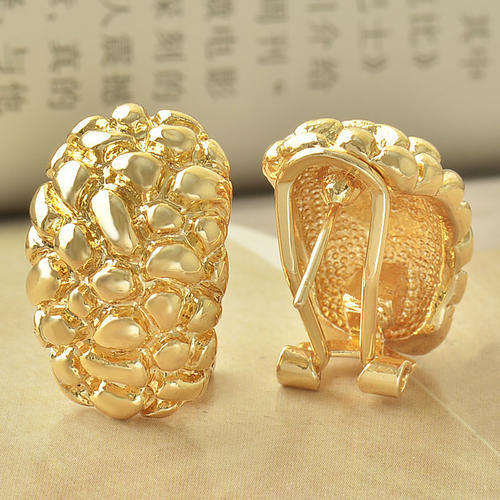 9K Yellow Gold Filled Hedgehog Womens Stud Earrings